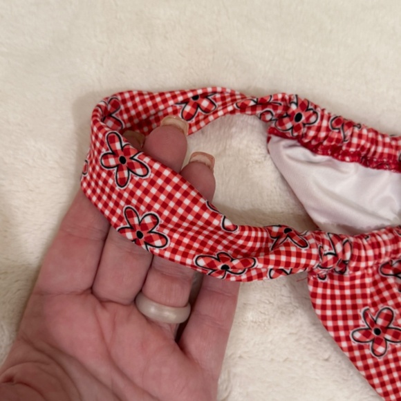 New! SET Frankie’s Bikinis x Pink Rosalind Bandeau Reilly Bikini 31496 - Picture 11 of 14